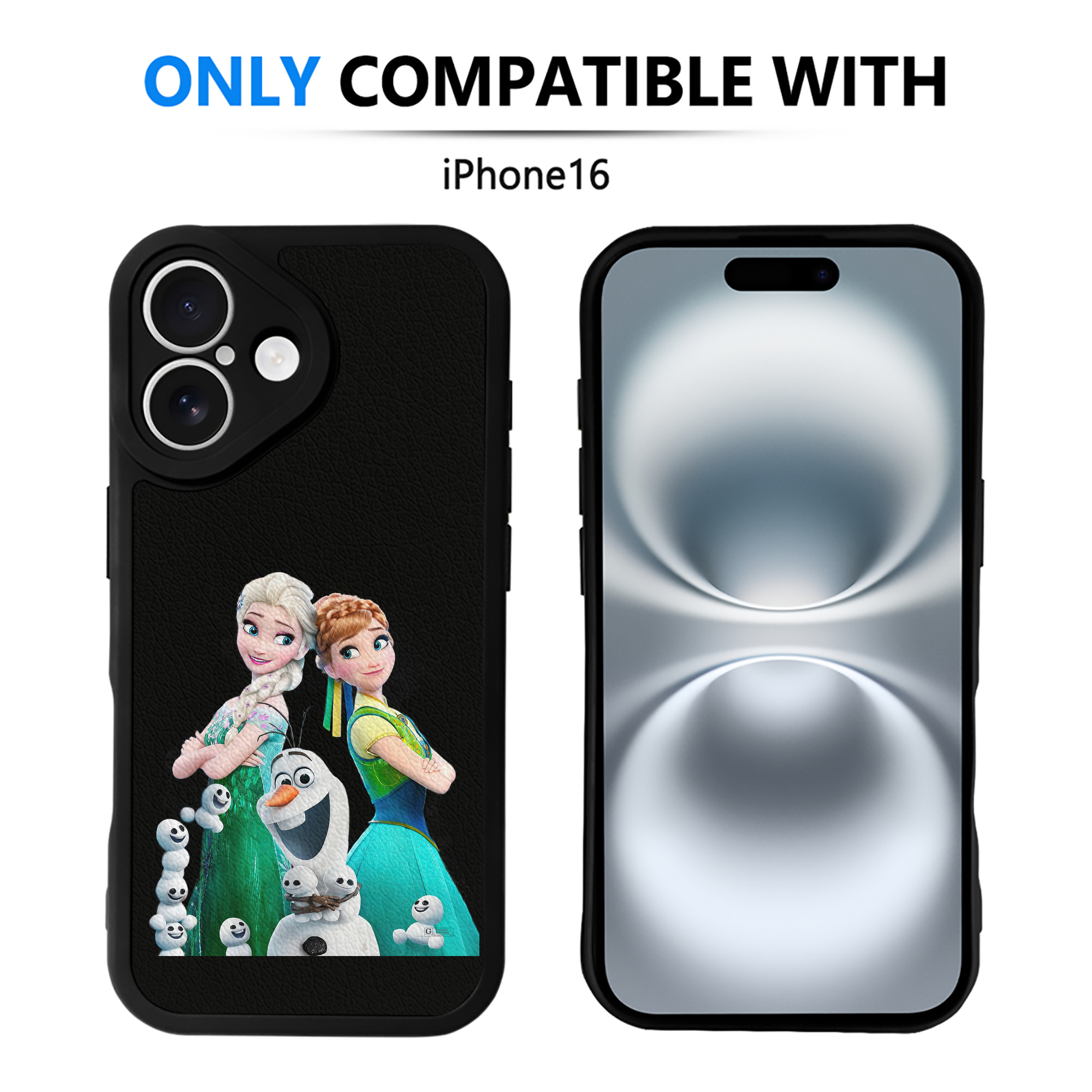 （画像用） アナと雪の女王 アンナ エルサ Frozen Anna Elsa 【iPhone 16シリーズ対応】シリコンスマホケース（レザー調） 材質：シリコン